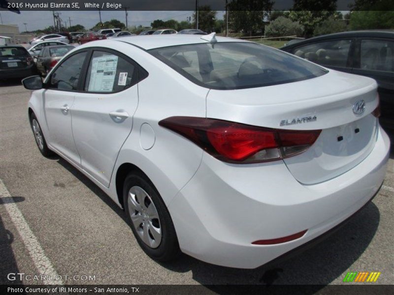 White / Beige 2016 Hyundai Elantra SE
