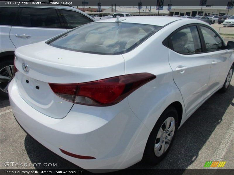 White / Beige 2016 Hyundai Elantra SE