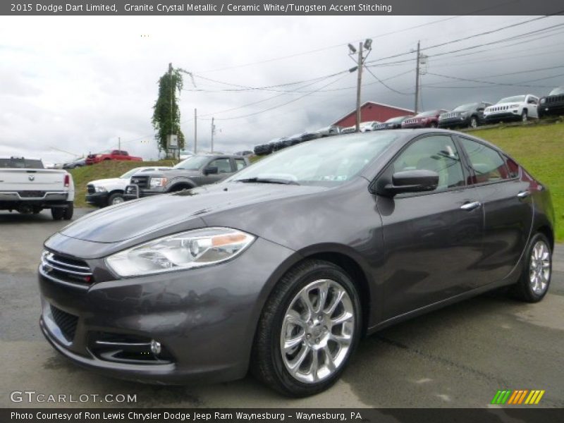 Granite Crystal Metallic / Ceramic White/Tungsten Accent Stitching 2015 Dodge Dart Limited