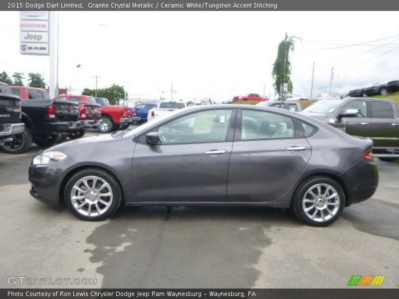 Granite Crystal Metallic / Ceramic White/Tungsten Accent Stitching 2015 Dodge Dart Limited