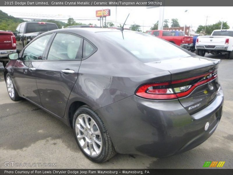 Granite Crystal Metallic / Ceramic White/Tungsten Accent Stitching 2015 Dodge Dart Limited