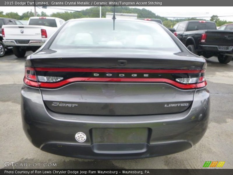 Granite Crystal Metallic / Ceramic White/Tungsten Accent Stitching 2015 Dodge Dart Limited