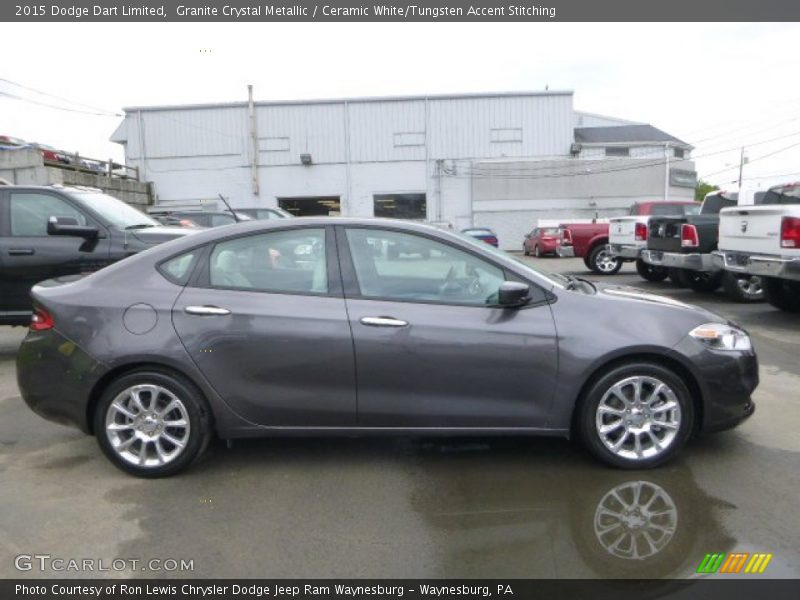 Granite Crystal Metallic / Ceramic White/Tungsten Accent Stitching 2015 Dodge Dart Limited