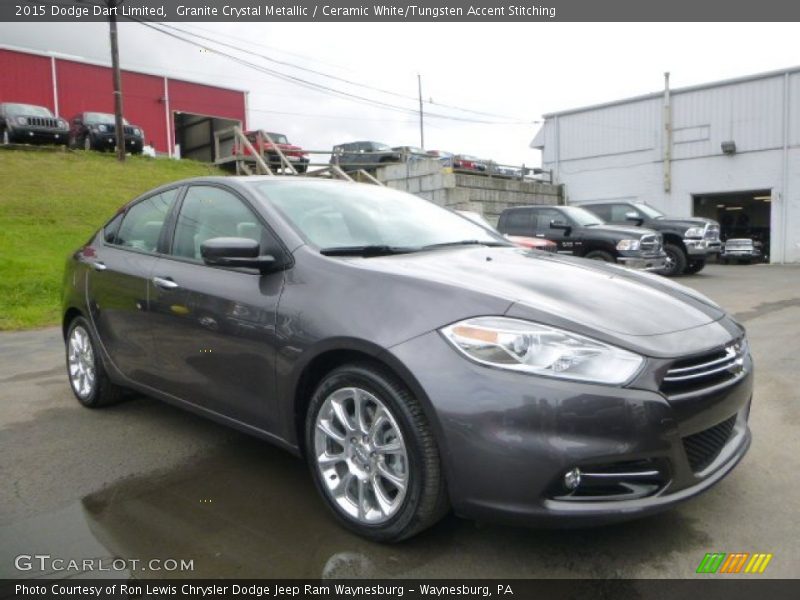 Granite Crystal Metallic / Ceramic White/Tungsten Accent Stitching 2015 Dodge Dart Limited