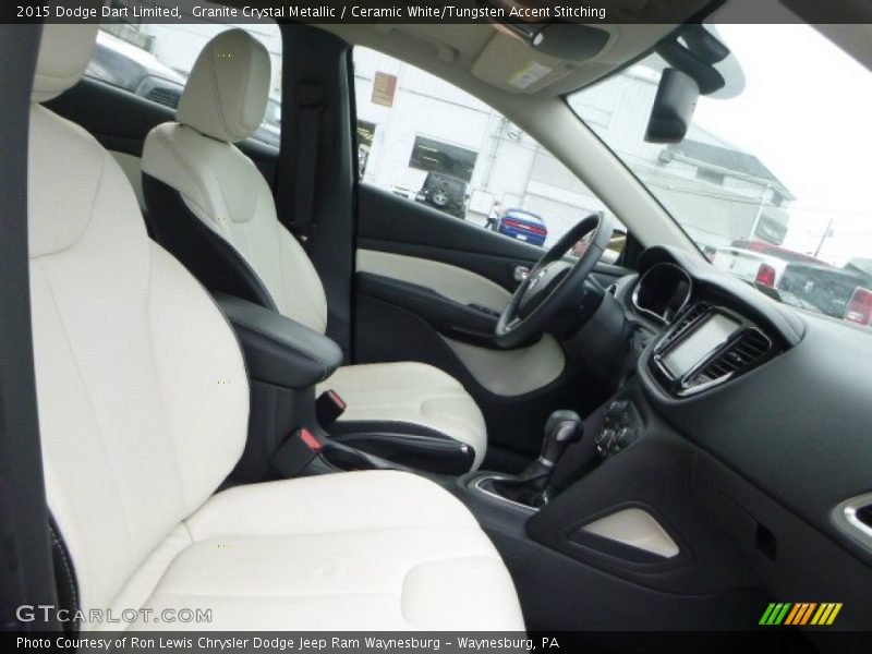 Granite Crystal Metallic / Ceramic White/Tungsten Accent Stitching 2015 Dodge Dart Limited