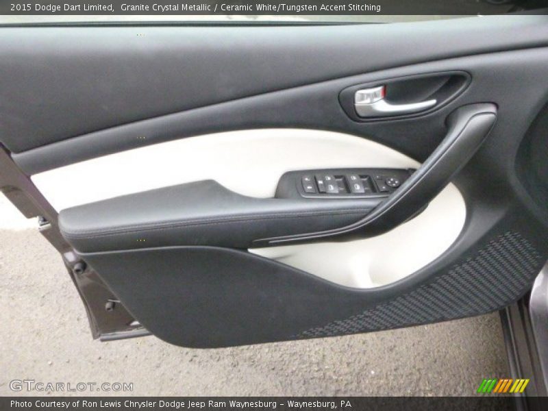 Granite Crystal Metallic / Ceramic White/Tungsten Accent Stitching 2015 Dodge Dart Limited