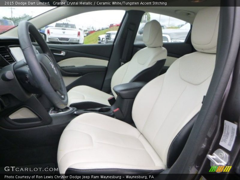 Granite Crystal Metallic / Ceramic White/Tungsten Accent Stitching 2015 Dodge Dart Limited
