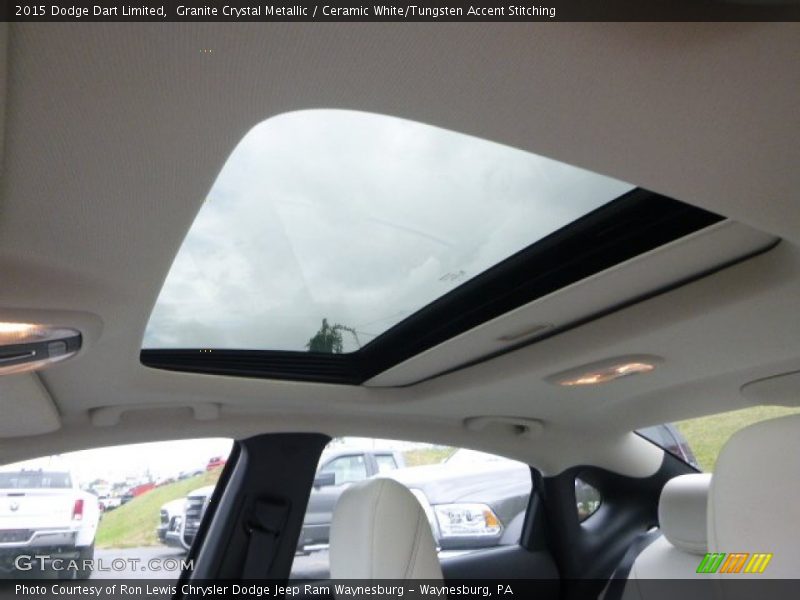 Granite Crystal Metallic / Ceramic White/Tungsten Accent Stitching 2015 Dodge Dart Limited