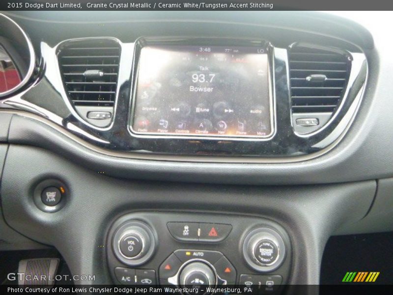 Granite Crystal Metallic / Ceramic White/Tungsten Accent Stitching 2015 Dodge Dart Limited