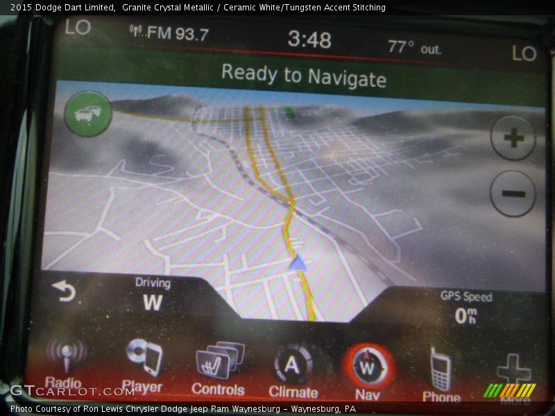 Granite Crystal Metallic / Ceramic White/Tungsten Accent Stitching 2015 Dodge Dart Limited