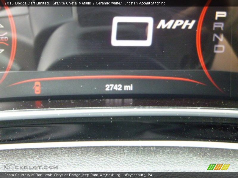 Granite Crystal Metallic / Ceramic White/Tungsten Accent Stitching 2015 Dodge Dart Limited