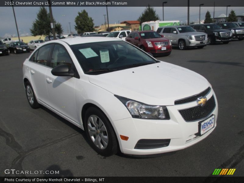 Summit White / Jet Black/Medium Titanium 2012 Chevrolet Cruze LS