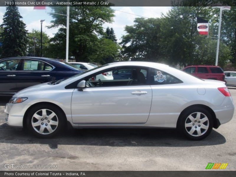 Alabaster Silver Metallic / Gray 2010 Honda Civic LX Coupe