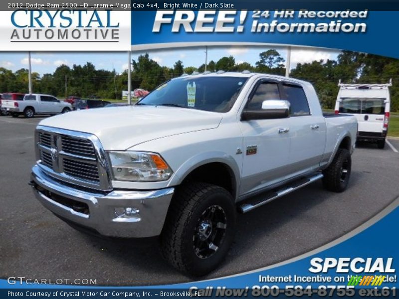 Bright White / Dark Slate 2012 Dodge Ram 2500 HD Laramie Mega Cab 4x4