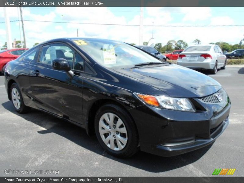 Crystal Black Pearl / Gray 2012 Honda Civic LX Coupe