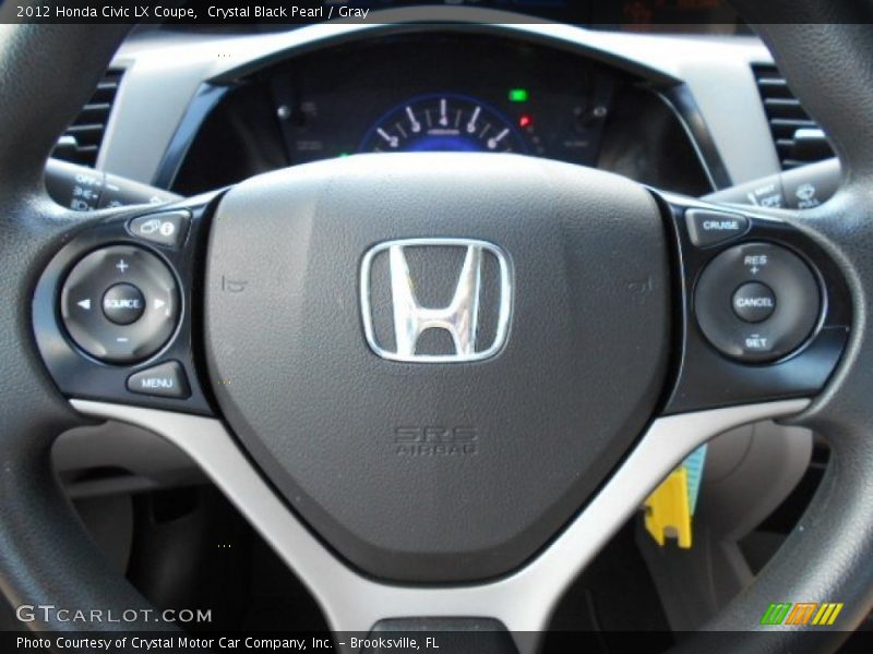Crystal Black Pearl / Gray 2012 Honda Civic LX Coupe