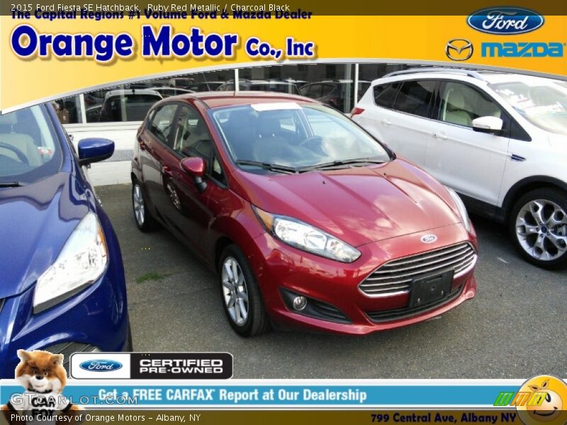Ruby Red Metallic / Charcoal Black 2015 Ford Fiesta SE Hatchback