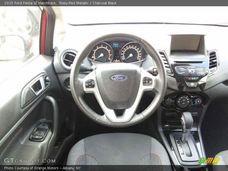 Ruby Red Metallic / Charcoal Black 2015 Ford Fiesta SE Hatchback