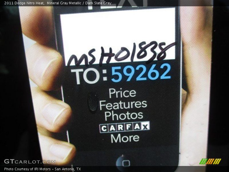 Mineral Gray Metallic / Dark Slate Gray 2011 Dodge Nitro Heat