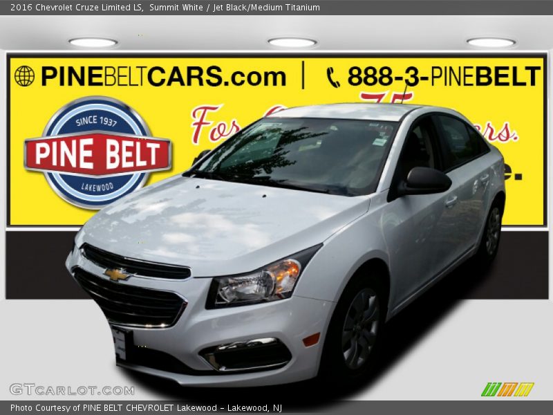 Summit White / Jet Black/Medium Titanium 2016 Chevrolet Cruze Limited LS