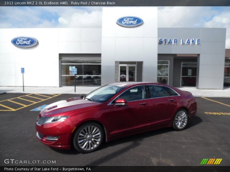 Ruby Red / Charcoal Black 2013 Lincoln MKZ 2.0L EcoBoost AWD