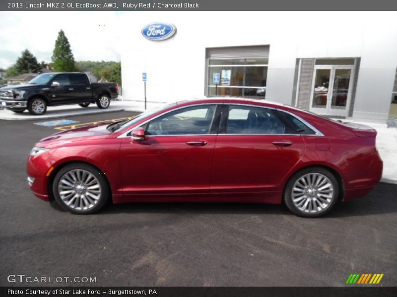Ruby Red / Charcoal Black 2013 Lincoln MKZ 2.0L EcoBoost AWD
