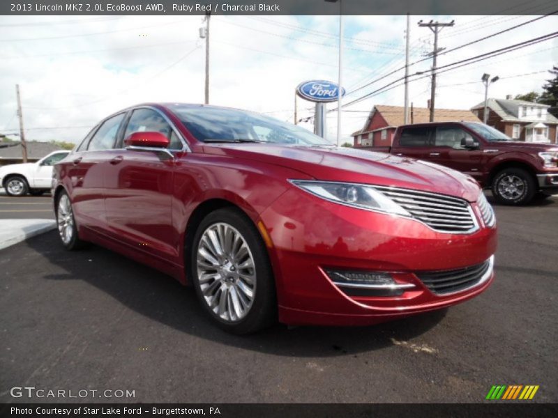 Ruby Red / Charcoal Black 2013 Lincoln MKZ 2.0L EcoBoost AWD