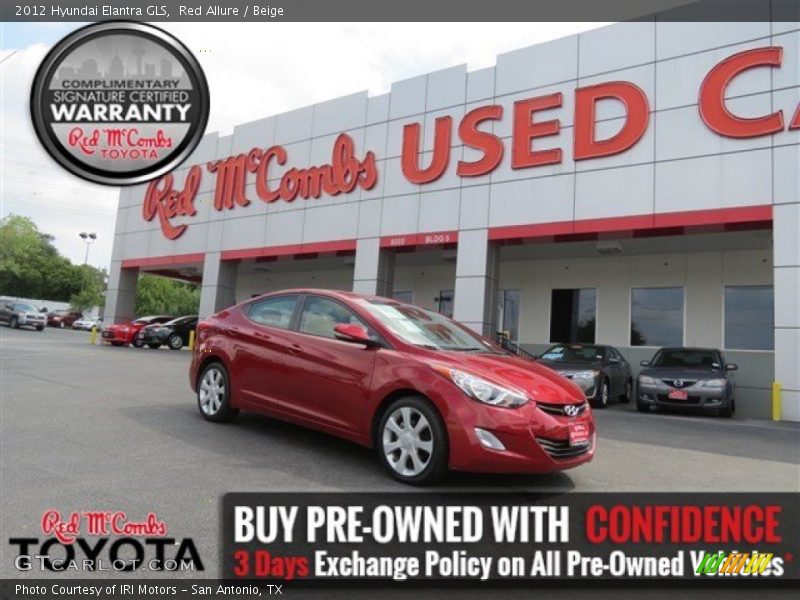 Red Allure / Beige 2012 Hyundai Elantra GLS