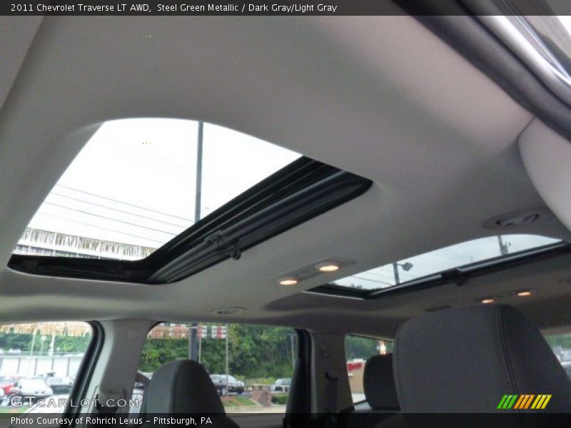 Steel Green Metallic / Dark Gray/Light Gray 2011 Chevrolet Traverse LT AWD