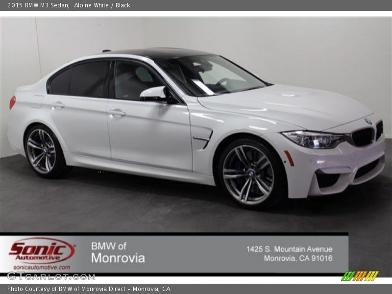 Alpine White / Black 2015 BMW M3 Sedan