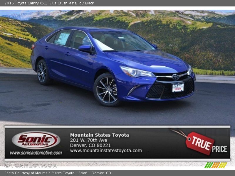 Blue Crush Metallic / Black 2016 Toyota Camry XSE