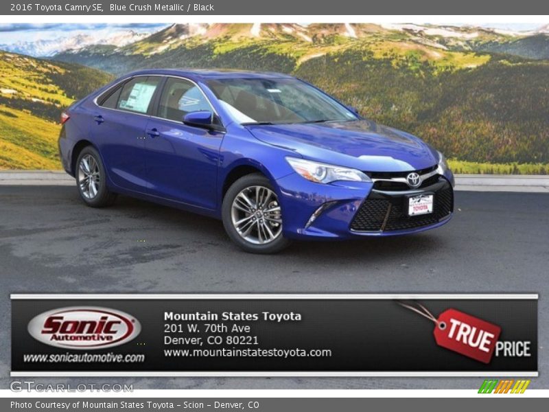 Blue Crush Metallic / Black 2016 Toyota Camry SE