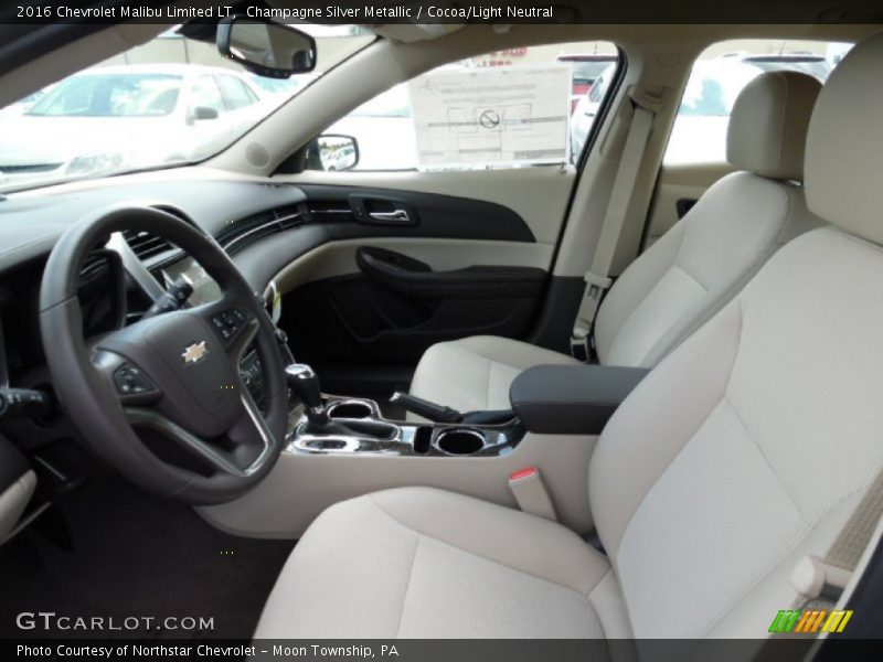 Champagne Silver Metallic / Cocoa/Light Neutral 2016 Chevrolet Malibu Limited LT
