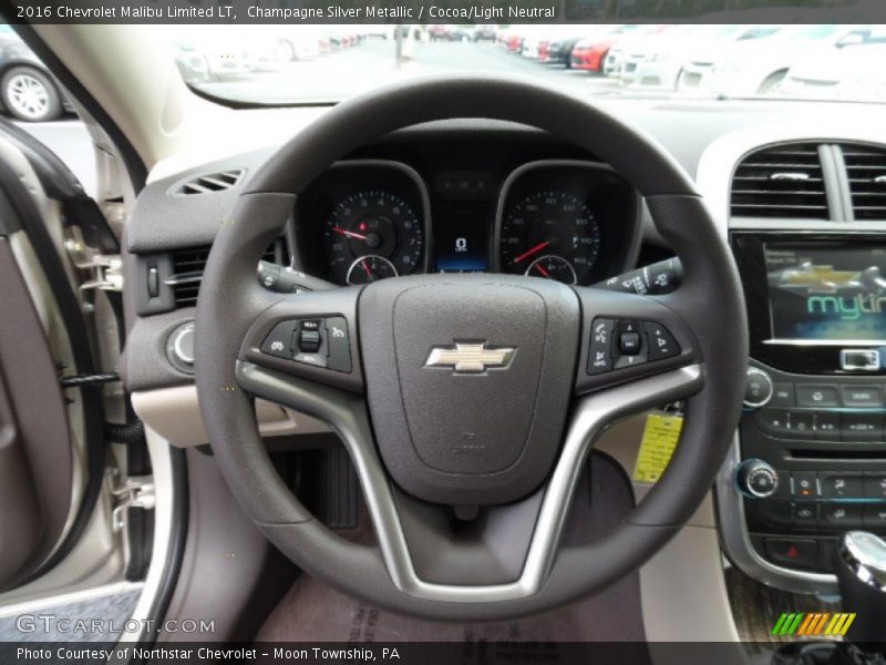 Champagne Silver Metallic / Cocoa/Light Neutral 2016 Chevrolet Malibu Limited LT