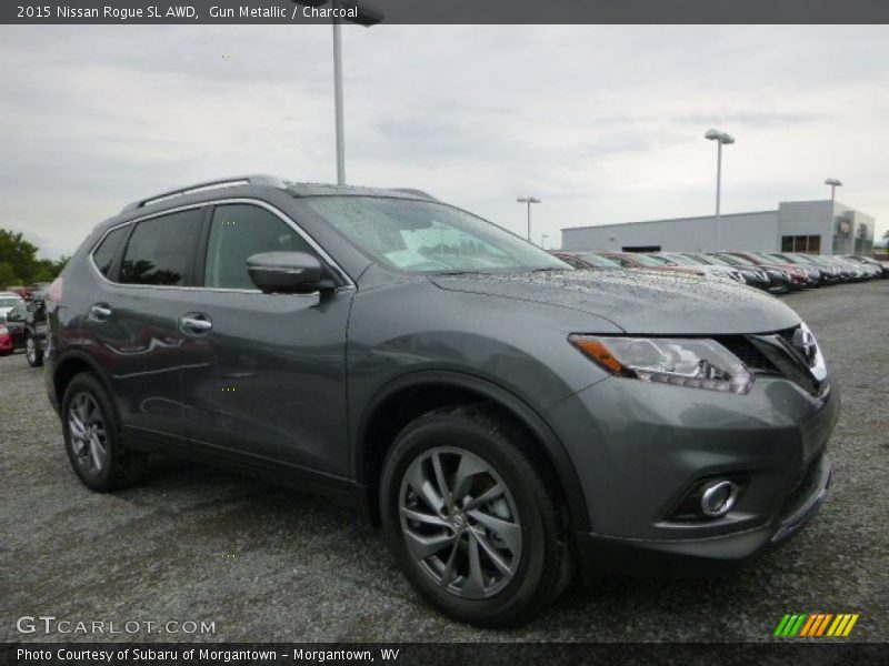 Gun Metallic / Charcoal 2015 Nissan Rogue SL AWD