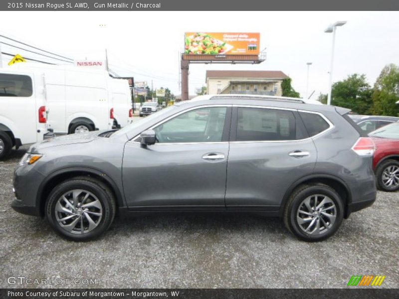 Gun Metallic / Charcoal 2015 Nissan Rogue SL AWD