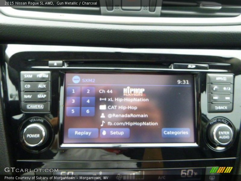 Gun Metallic / Charcoal 2015 Nissan Rogue SL AWD
