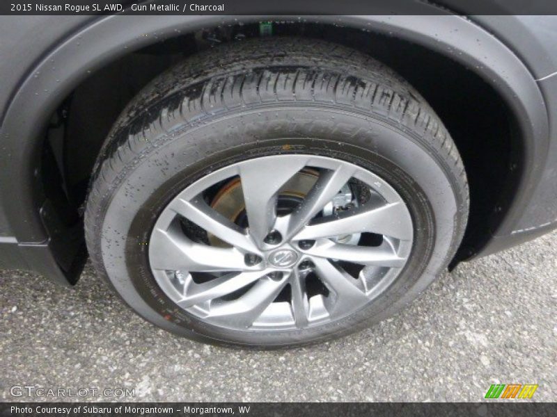 Gun Metallic / Charcoal 2015 Nissan Rogue SL AWD