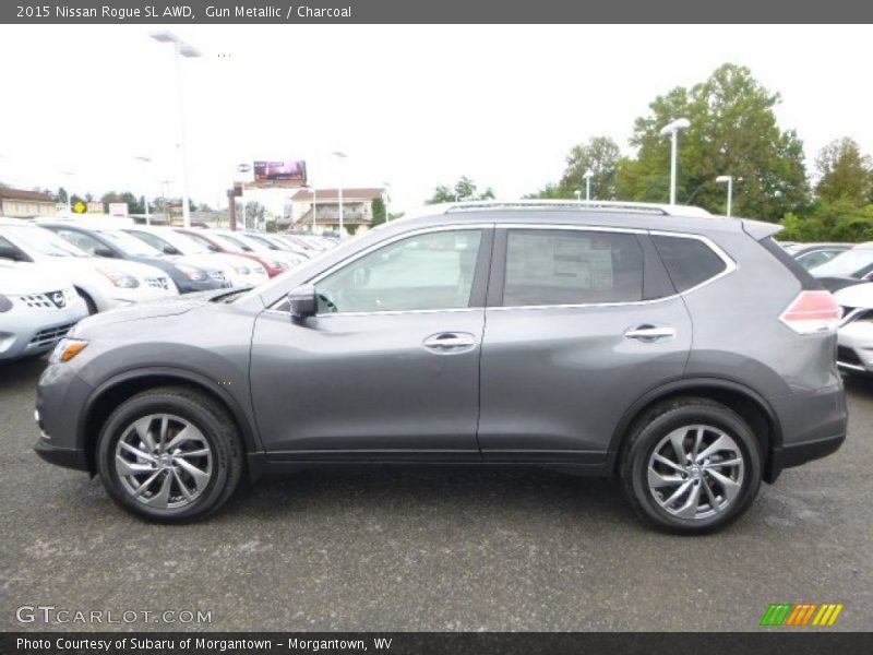 Gun Metallic / Charcoal 2015 Nissan Rogue SL AWD