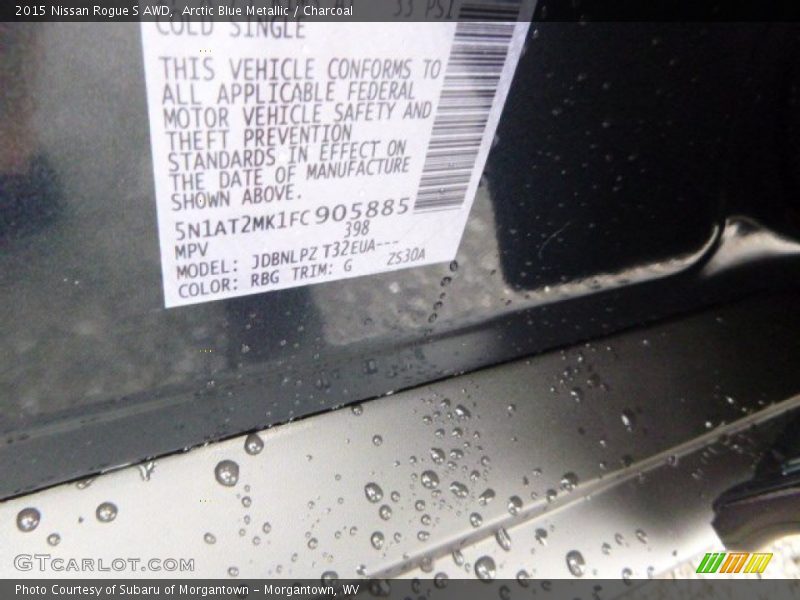 Arctic Blue Metallic / Charcoal 2015 Nissan Rogue S AWD