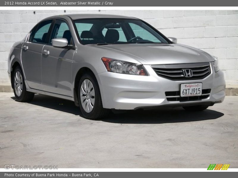 Alabaster Silver Metallic / Gray 2012 Honda Accord LX Sedan