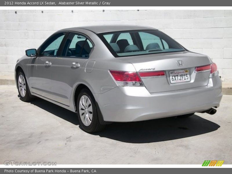 Alabaster Silver Metallic / Gray 2012 Honda Accord LX Sedan