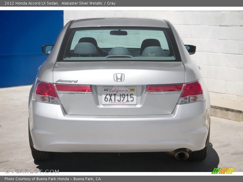 Alabaster Silver Metallic / Gray 2012 Honda Accord LX Sedan