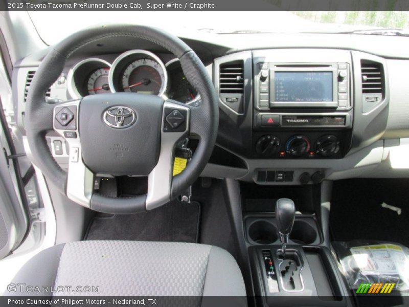 Super White / Graphite 2015 Toyota Tacoma PreRunner Double Cab