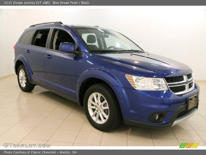 Blue Streak Pearl / Black 2015 Dodge Journey SXT AWD