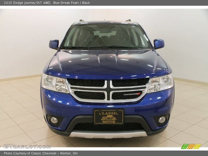 Blue Streak Pearl / Black 2015 Dodge Journey SXT AWD