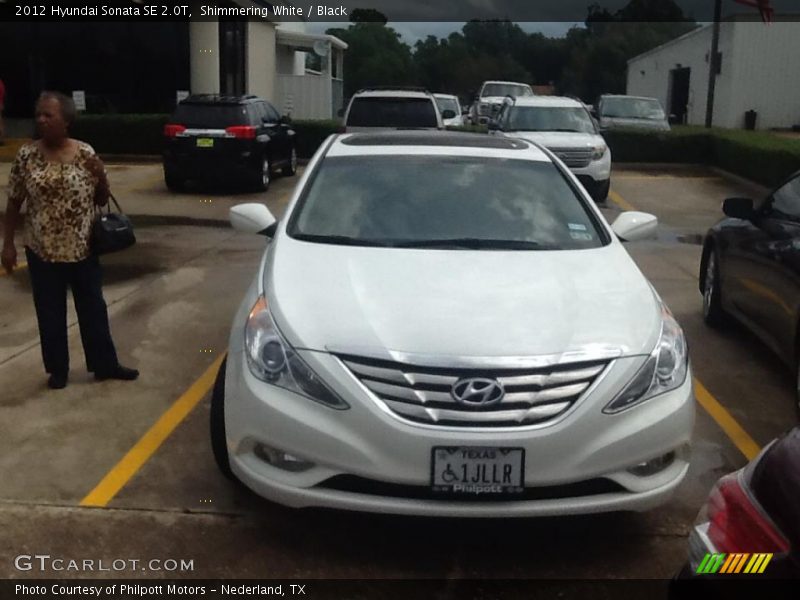 Shimmering White / Black 2012 Hyundai Sonata SE 2.0T