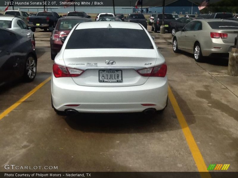 Shimmering White / Black 2012 Hyundai Sonata SE 2.0T