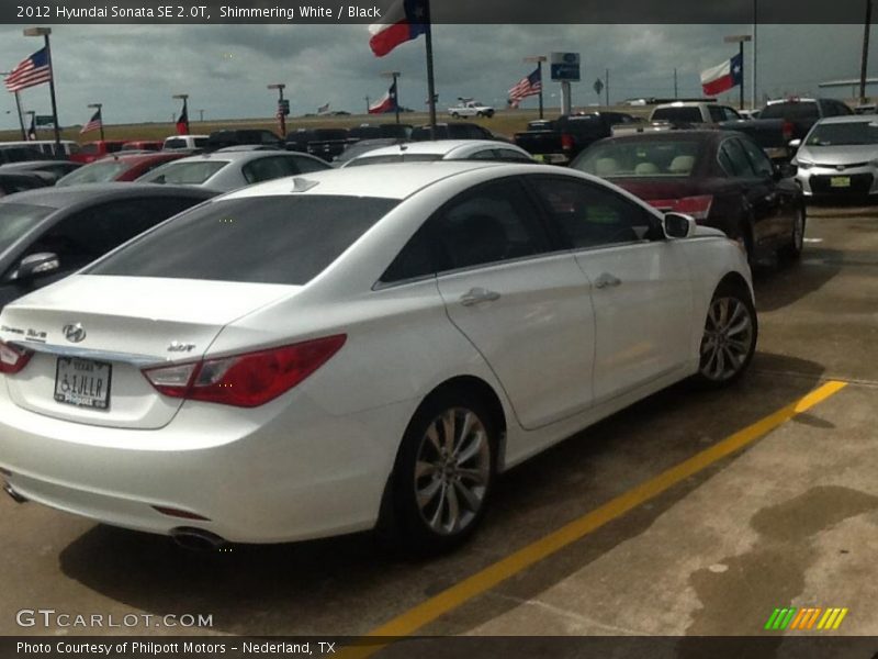 Shimmering White / Black 2012 Hyundai Sonata SE 2.0T