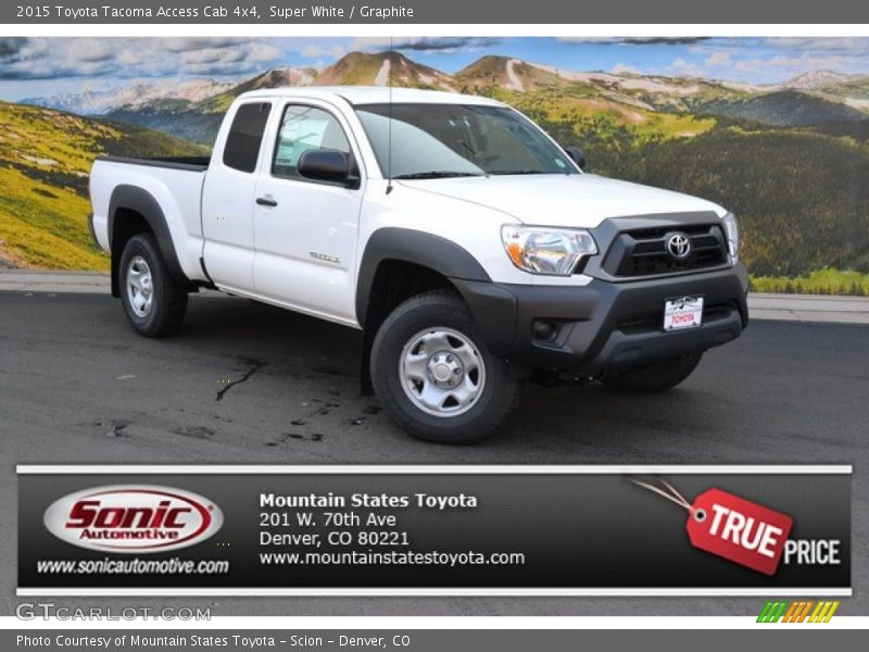 Super White / Graphite 2015 Toyota Tacoma Access Cab 4x4